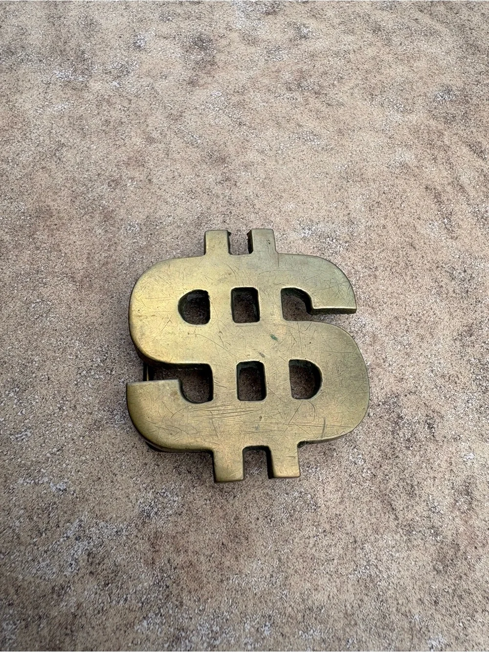 Brass Dollar Sign Belt Buckle